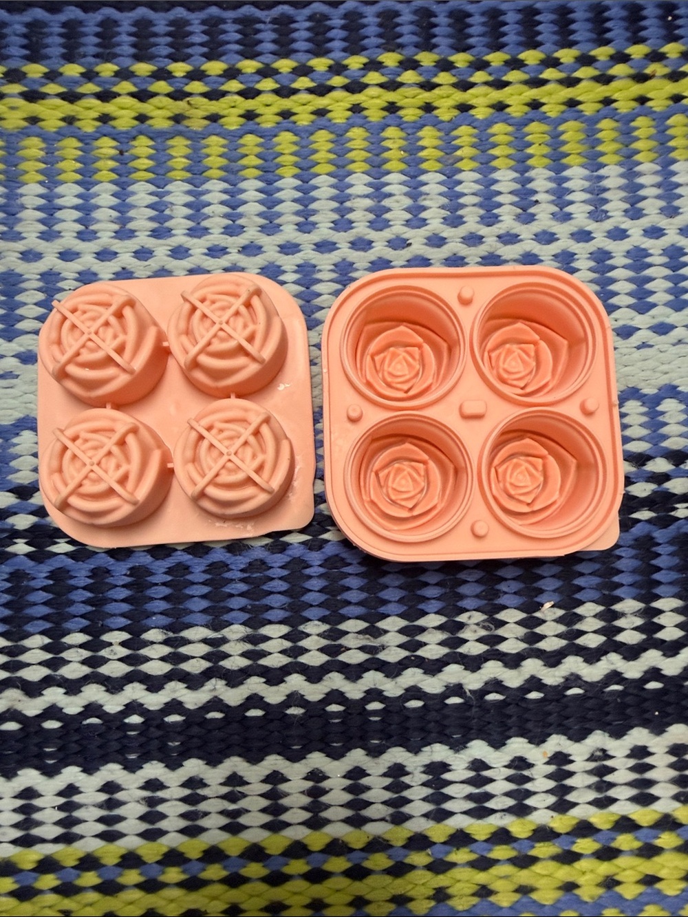Silicone Rose Mold - Pink 4-Cavity Floral Baking & Craft Mold